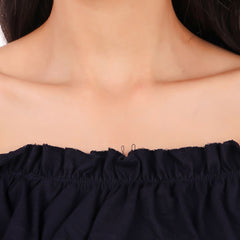 Be You Off-Shoulder Ruffles Cotton Bardot Crop Top
