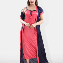 Be You V-Neck Satin Maxi Nightdress with Robe