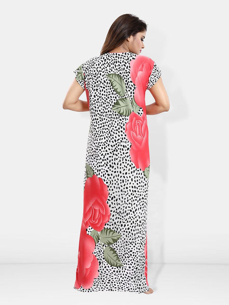Be You Printed Satin Maternity Feeding Maxi Nightdress