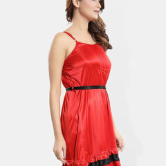 Be You Shoulder Straps Satin Wrap Nightdress With Robe