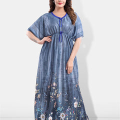 Be You Floral Printed Satin Maxi Kaftan Nightdress