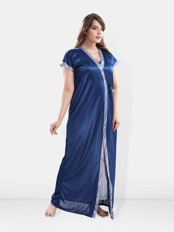 Be You Shoulder Straps Satin Maxi Nightdress with Robe