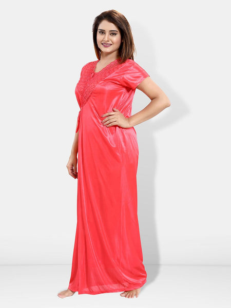 Be You 6 Pieces Satin Maxi Nightdress