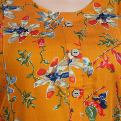 Be You Floral Printed Round Neck Maternity Straight Kurta