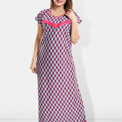 Be You Printed Satin Maternity Feeding Maxi Nightdress