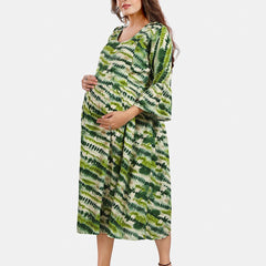 Be You Abstract Printed A Line Maternity Dress