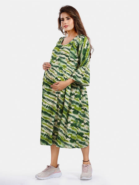 Be You Abstract Printed A Line Maternity Dress