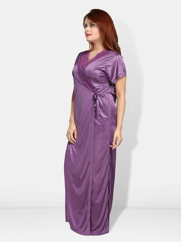 Be You V-Neck Maxi Wrap Nightdress With Robe