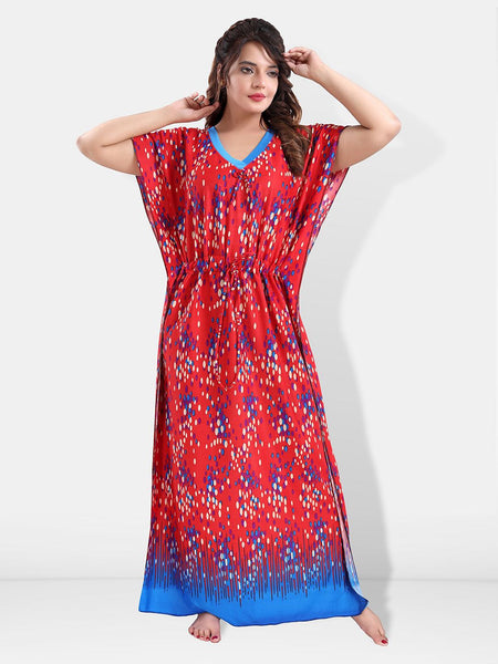 Be You Printed Satin Maxi Kaftan Nightdress