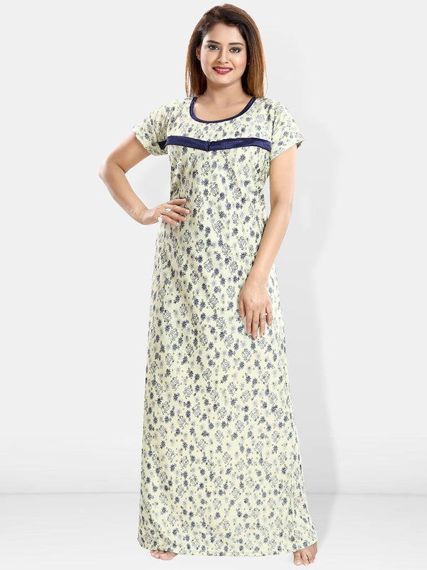 Be You Floral Printed Maxi Satin Maternity Nightdress