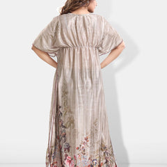 Be You Floral Printed Satin Kaftan Nightdress