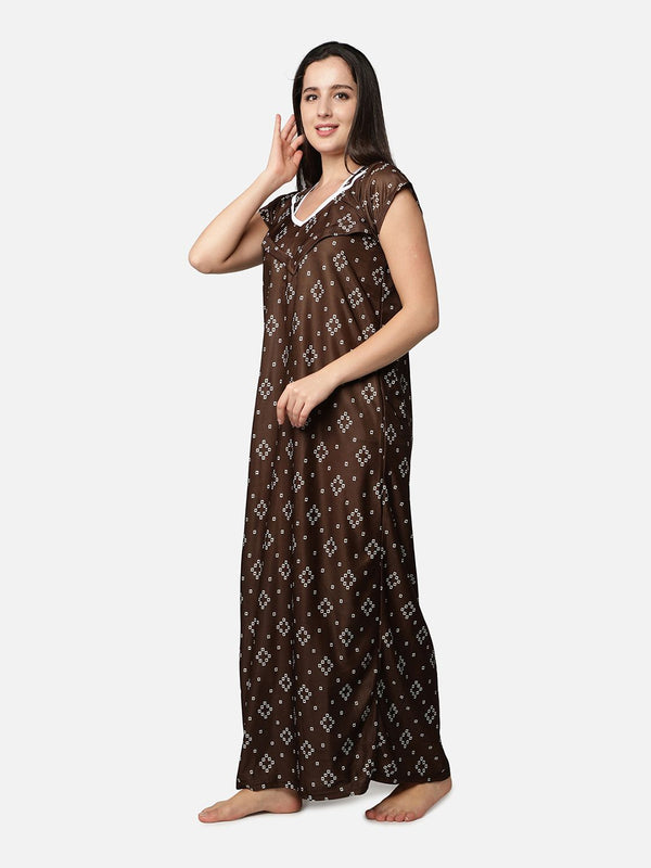 Be You Pack Of 2 Women Floral Printed Maxi Nightdress