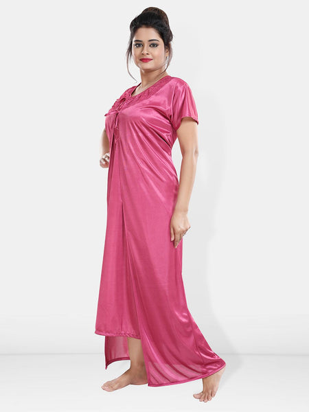Be You Maxi Satin Wrap Nightdress With Robe