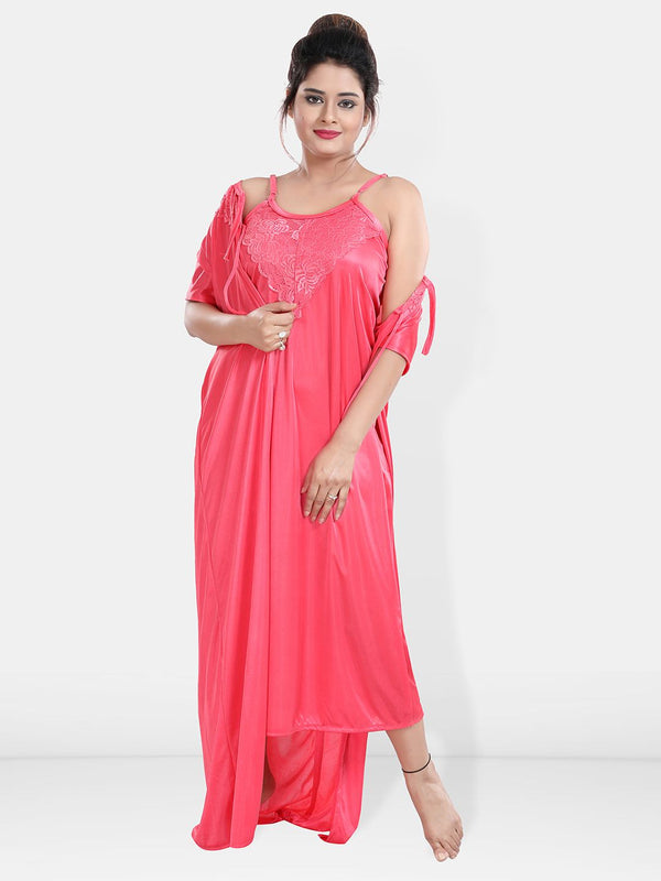 Be You Maxi Satin Wrap Nightdress With Robe