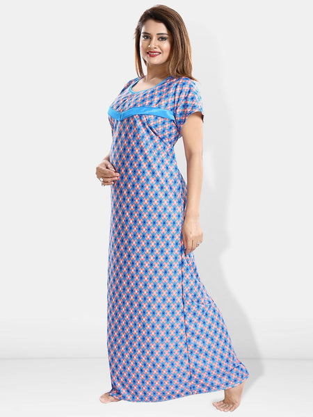 Be You Printed Satin Maternity Maxi Nightdress