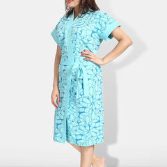 Be You Women Printed Cotton Anti-bacterial Super Soft Bath Robe With Belt
