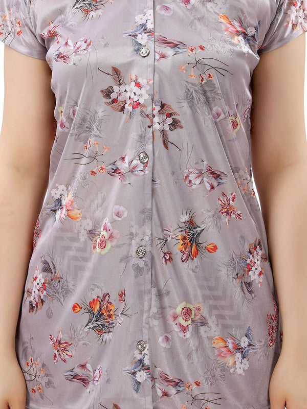 Be You Floral Printed Satin Night suit