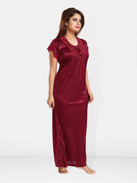 Be You Lace Satin Maxi Nightdress