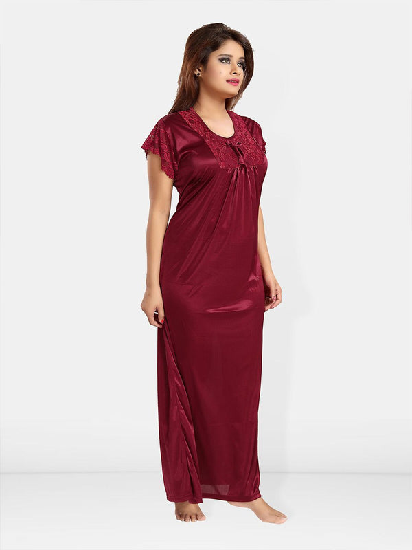 Be You Lace Satin Maxi Nightdress