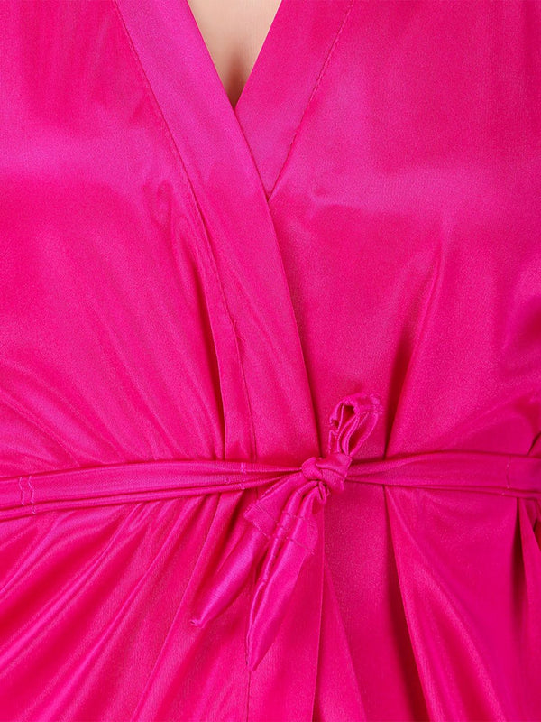 Be You Satin Lingerie Set With Robe BUF-3-PCS-SET-2249-L