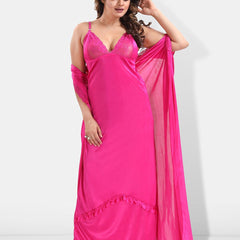Be You 6 Pieces Satin Maxi Nightdress Set With Robe And Lingerie Set