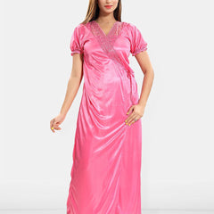 Be You Set of 2 Satin Maxi Wrap Nightdress