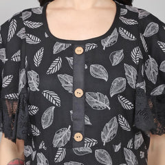 Be You Alpine Leaf Printed Maxi Nightdress