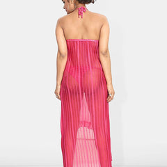 Be You Self Design Net Halter Neck Baby Doll With Brief