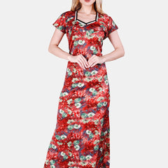 Be You Printed Satin Maternity Maxi Nightdress