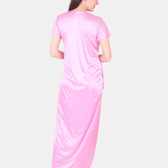 Be You Floral Lace Shoulder Straps Satin Maxi Nightdress With Robe