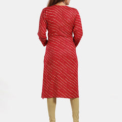 Be You Leheriya Printed Round Neck Kurta