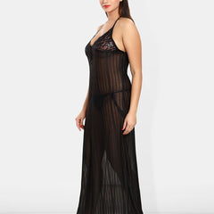 Be You Self Design Net Halter Neck Baby Doll With Brief