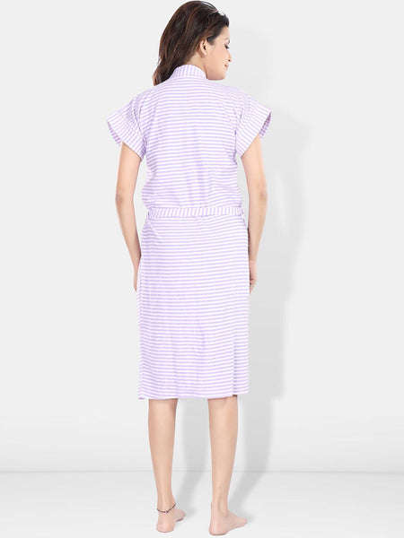 Be You Women Printed Cotton Anti-bacterial Super Soft Bath Robe With Belt