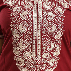Be You Embroidered Yoke Design Maxi Nightdress