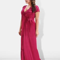 Be You 6 Pieces Satin Maxi Nightdress Set With Robe And Lingerie Set