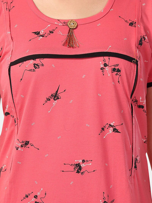 Be You Conversational Printed Maternity Nightdress