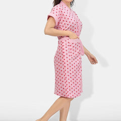 Be You Women Printed Cotton Anti-bacterial Super Soft Bath Robe With Belt