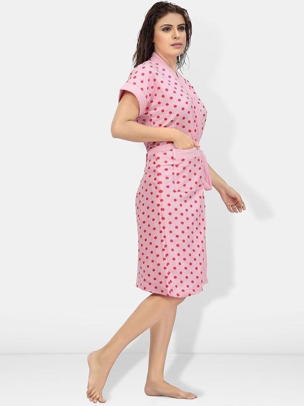 Be You Women Printed Cotton Anti-bacterial Super Soft Bath Robe With Belt