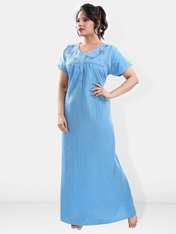 Be You Floral Embroidered Maxi Sweat Nightdress
