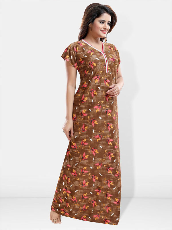 Be You Printed Satin Maxi Nightdress