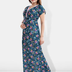 Be You Floral Printed Satin Maxi Nightdress