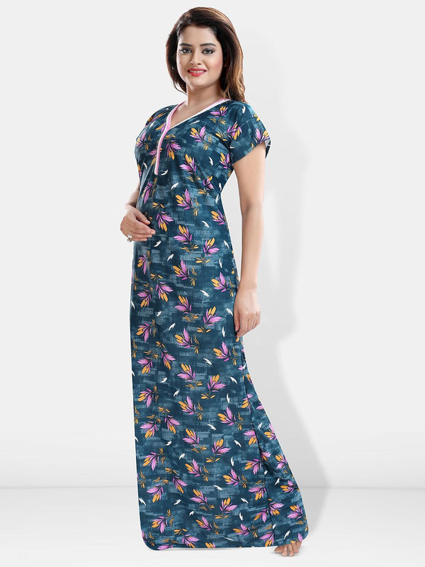 Be You Floral Printed Satin Maxi Nightdress