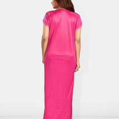 Be You Self Design Satin Maxi Nightdress