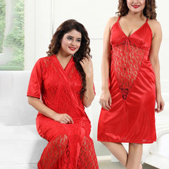 Be You V-Neck Satin Maxi Nightdress With Robe