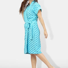 Be You Women Printed Cotton Anti-bacterial Super Soft Bath Robe With Belt