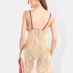 Be You Shoulder Straps Nightdress With Robe & Briefs