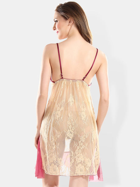 Be You Shoulder Straps Nightdress With Robe & Briefs