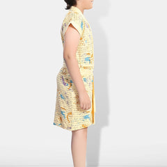 Be You Letter Print Beige Typography Cotton Drawstring Knee Length Bath Robe