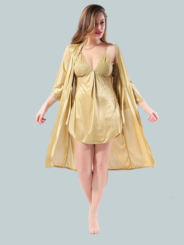 Be You Women Gold-Toned Nightdress