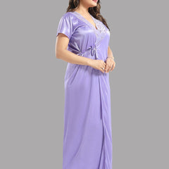 Be You Lavender Satin Maxi Shoulder Straps Nightdress